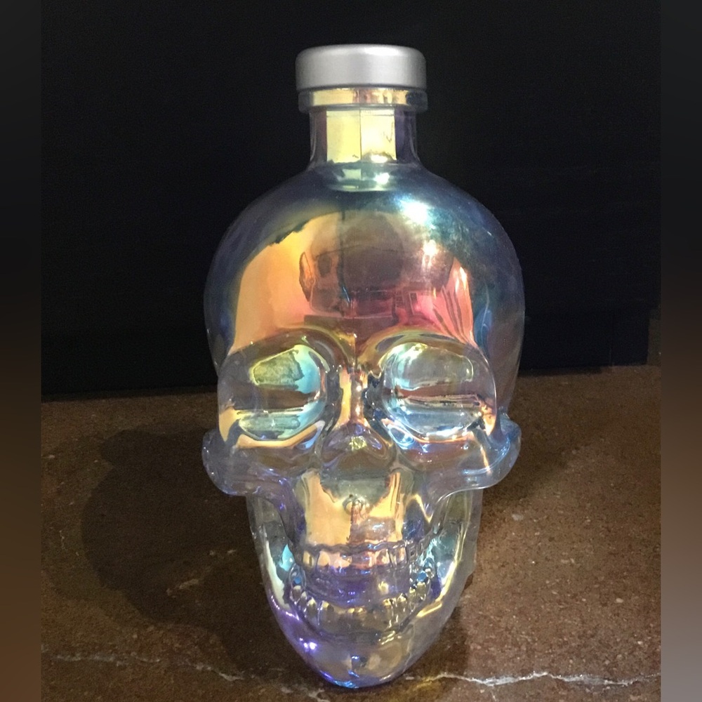 Empty Crystal Head Vodka Aurora Special Edition bottle
